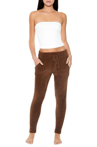 Forever 21 Women's Fuzzy Sweater-Knit Joggers Ash...