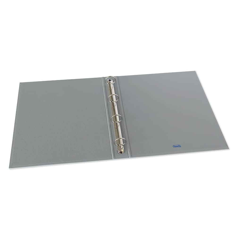 FAVORIT Box da 10 Raccoglitori Europa, 22 x 30 cm, 4 Anelli Tondi da 30 mm, Grigio Metallizzato, 400051151