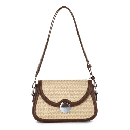 Freie Liebe Summer Beach Straw Bags for Women 2025, Woven Shoulder Bag Trendy Vacation Handbags Crossbody Purses