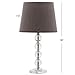 SAFAVIEH Lighting Collection – Nola Set of 2 Modern Glam Stacked Crystal Ball 16-Inch Table Lamps with Light Grey Shade, LED Bulbs Included, Bedroom Living Room Home Office (LIT4123B-SET2)