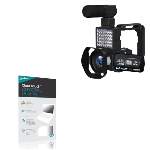 BoxWave Screen Protector Compatible with VETEK 4K Video Camera Camcorder (NPX108-2) - ClearTouch Crystal Privacy (2-Pack), Privacy Screen Protector Flexible Film Clear