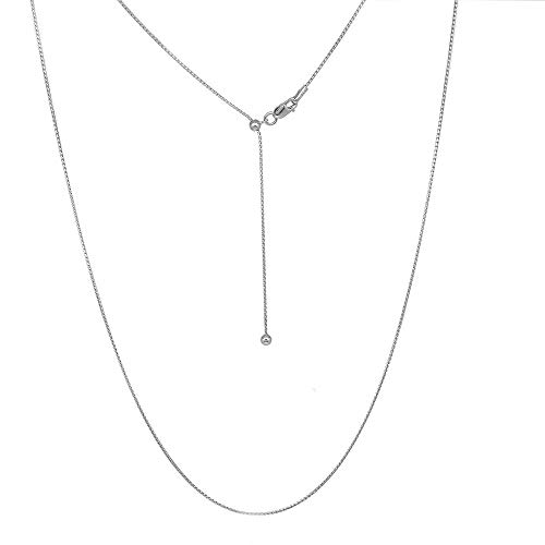 Verona Jewelers Sterling Silver Adjustable Necklace, 1MM Fancy Italian Round Serpentine Chain Necklace 24