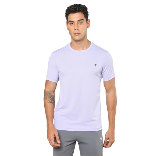 Image of TECHNOSPORT Men's Slim Fit Polyester Activewear Sports T-Shirt with Moisture-Wicking Comfort for Workout, Running & Gym
