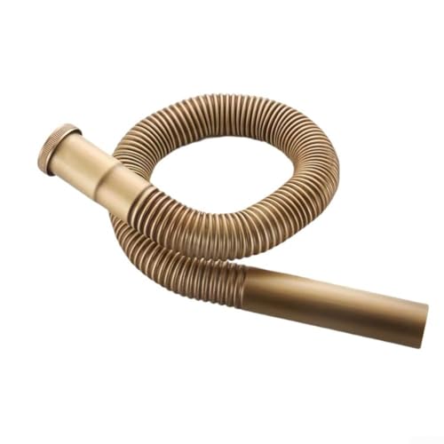 Trampa de drenaje para fregadero, sifón de cobre macizo de latón antiguo para accesorios de fontanería de cocina y baño, elegante solución de tubería de residuos