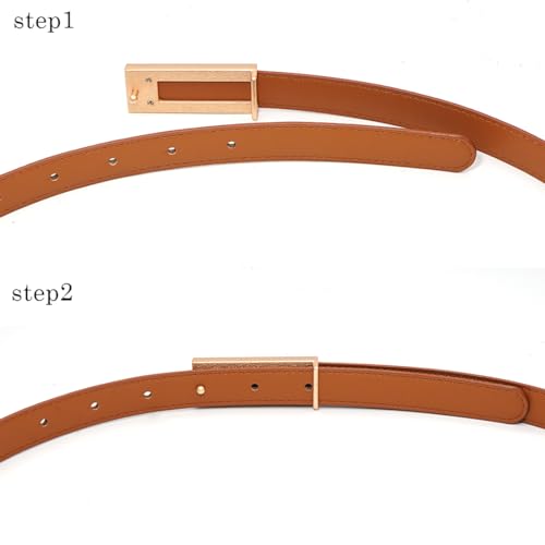 Women Skinny Leather Belt Thin Waist Belts for Dresses Jeans Pants4