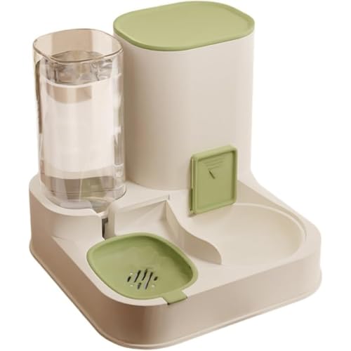 Sailozai 自動給餌・給水機 ペット用ウォーターファウンテン 給水器 猫用ウォーターディスペンサー (グリーン,基本)