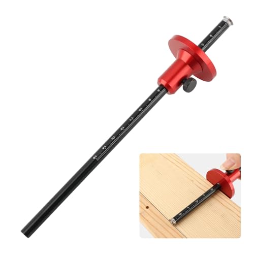 JITIERYALO Wheel Marking Gauge for Woodworking Precision Micro Adjust Fine Thread with Locking Inch and Metric Scales Aluminum Alloy Carpentry Tool for Dovetail and Mortise