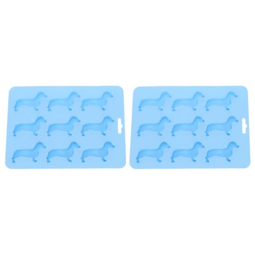 Molde de silicona para hielo en forma de perro 2 piezas miniatura 1