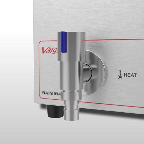 Valgus Kommerziell Edelstahl 4 Sektionen 15L Bain Marie Speisenwärmer Buffet Server mit Deckel und Wasserhahn für Haus, Catering, Restaurants – Bild 7