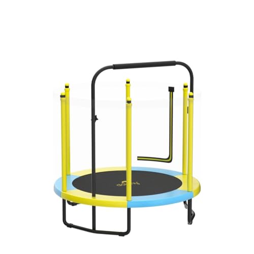 Image of Dolphy 60 Inch Trampoline for Kids with Safety Net and Steel Foam U Handle| Indoor & Outdoor | Powerful Loading Capacity - 100KG | Stainless Steel Frame & Legs for Home, School