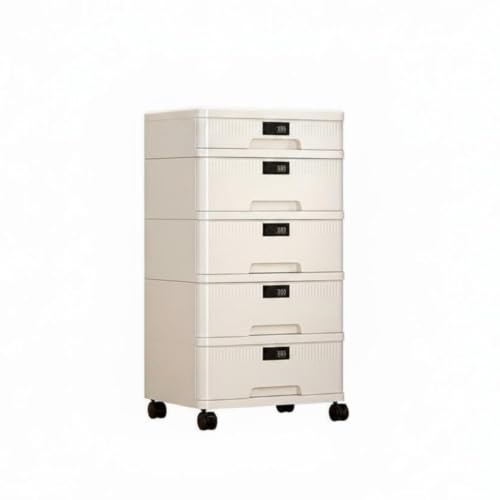 Image of HEAVENGLOW Desktop File Cabinet with Lock Dustproof Lockable Desktop Cabinet A4 Size Compatible Locking Storage Drawer for Students, Dorm Room 5-Layer 4h1s