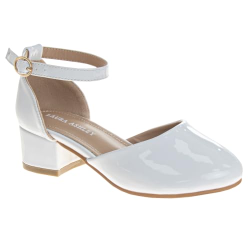 Image of Josmo Girls Low Heel Dress Pumps Crystal Strap Formal Wedding Sandals Flower Girl Shoes for Toddler /Little Kid /Big Kid
