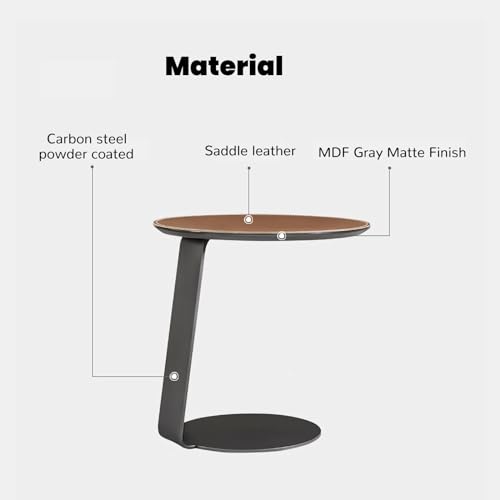 Mesa auxiliar pequeña para sofá con base en forma de C para máxima cercanía 6