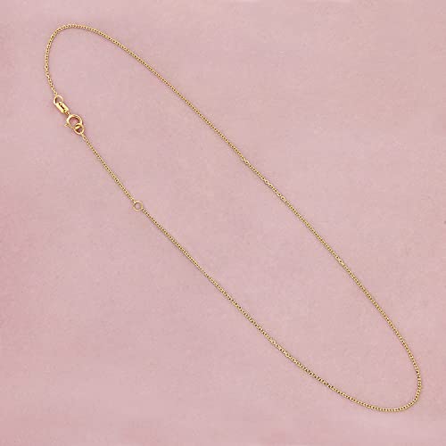 Italian Anchor Chain "Forzatina" in real 14 karat Yellow Gold, Diamond-cut effect, 19.5 inch, 14k Italian Chains for Women - Authentic Italian Jewelry from Italy2