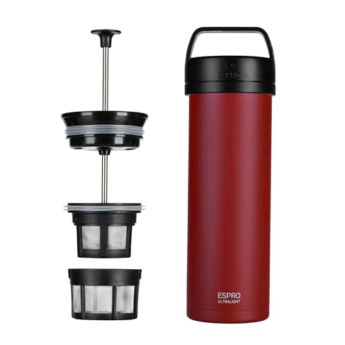 ESPRO P0 Ultralight French Press Coffee Maker for Travel, Vacuum Insulated Stainless Steel, 16...