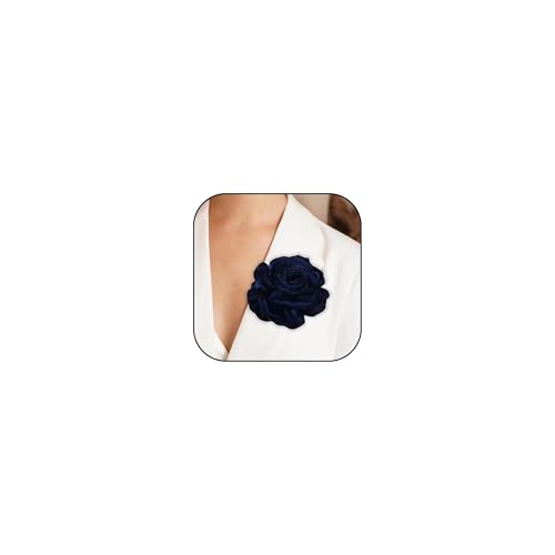Image of Big Flower Pins for Clothes Fabric Rose Flower Brooches for Women Large Delicate Elegant Flower Lapel Pin for Wedding Party Dance Banquet Wedding Guest Dresses Suit Accessories 7.5in