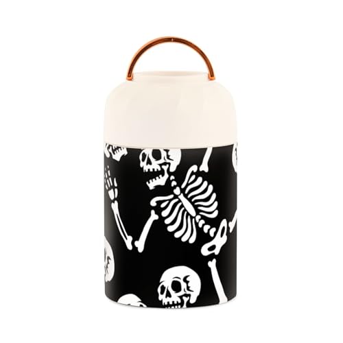 Amooorous Skeletons Dancing All Saints' Day Happy Halloween Stainless Steel Vacuum Insulated hot lunch container with spoon for adult oatmeal