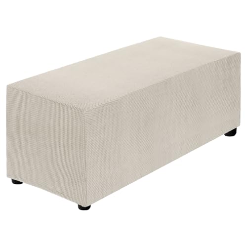 uxcell Stretch Ottoman Cover Rectangular Oversized Square Ottoman Slipcover with Elastic for Foot Stool Living Room Bedroom Fit Length 130-160cm / 51
