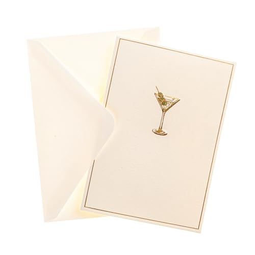Image of Graphique La Petite Presse Martini Boxed Notes | Blank Note Cards with Envelopes | 10 Count All Occasion Greeting Card Set | 3.25 x 4.75 Inches | High Quality Thick Paper Stationery with Unique Design