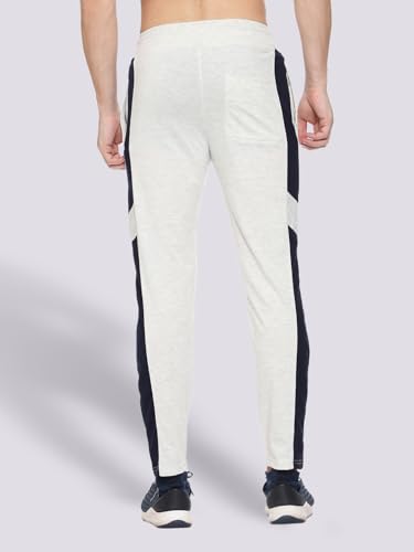 Image of MARK LOUIIS Track Pants for Men: Regular Fit Cotton Blend Lower with 2 Side Zipper Pockets, Back Pocket - Your Go-to for Running, Gym, and Comfortable Style.