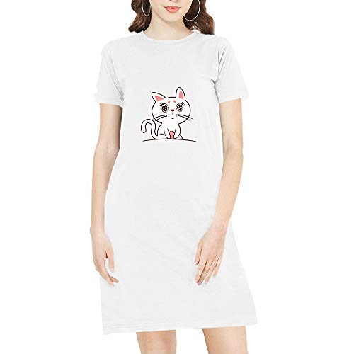 Image of Pooplu Women's Regular Fit Knee Length Unicorn Baby Cotton Printed Round Neck Half Sleeves Multicolour Pootlu Tshirt. One Piece, Knee Long, Three Fourth Tops, Trending Pootlu Tees and Tshirts