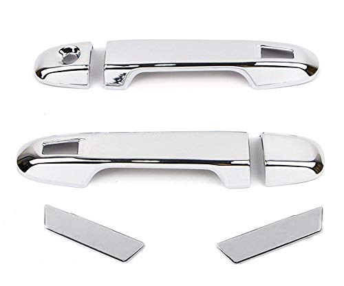 Yueng Asiento de la Puerta del Lado de la Puerta Trasera/Trasera cromada Brillante ABS Cromado para Paquete de 6 Coches