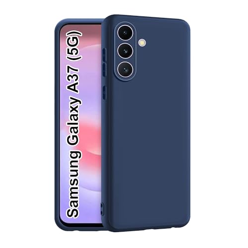 Image of CEDO Back Cover for Samsung Galaxy A37 (5G) | Camera Bump Protection & Inner Velvet Fabric Lining | Ultra Slim Matte Soft Rubberised Case Cover (Blue)