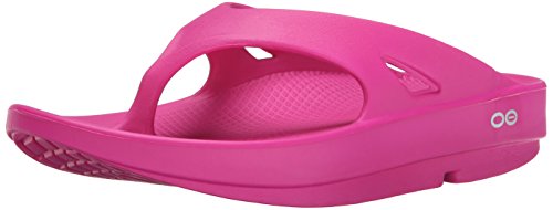 OOFOS Unisex Original Thong flip flop , Fuchsia, 9 M US Women /