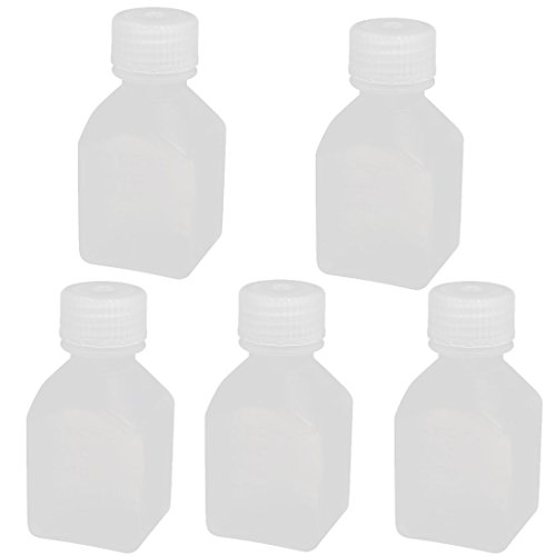 Aexit 60ml 17mm gauge Diameter PE Plastic Oblong Shaped Wide Mouth Bottle Clear 5pcs