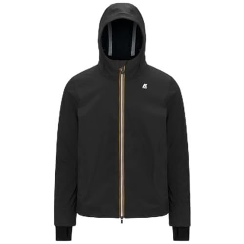 K-Way JACKO BONDED BLACK-BLUE DEPTH Giacca Corto Impermeabile Uomo Nera Blu con Fodera in Pile TgXXL