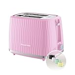 Russell Hobbs Eden 2 Slice Toaster (6 Browning Settings, High Lift Feature, Frozen, reheat, Cancel Functions, Removable Crumb Tray, 800W, Raspberry) 27372