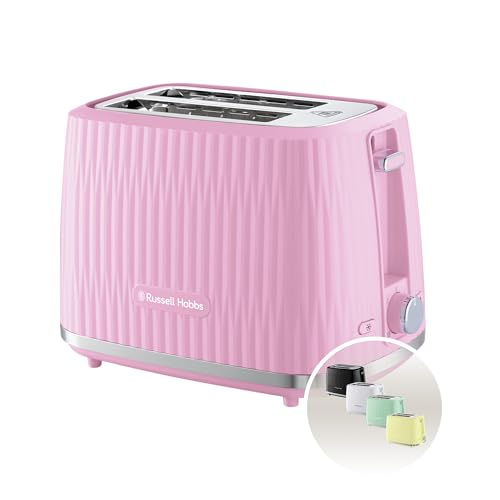 Russell Hobbs Eden 2 Slice Toaster (6 Browning Settings High Lift Feature Frozen reheat Cancel Functions Removable Crumb Tray 800W Raspberry) 27372