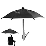 PAVIKE 日除け スマホホルダー 携帯電話用 日除けカバー スマホホルダー用 サンシェード スマホ傘 防雨 遮光 クリップ付き 角度・高さ自在調整 展開直径約27cm アウトドア レジャーに最適