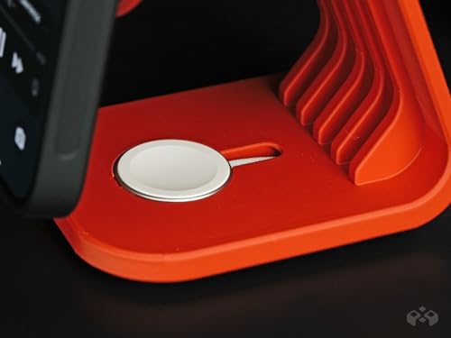 Image of Wireless 3 in 1 Charger Orange | Foldable Charging Station for iPhone, for AirPods, for Apple Watch | Qi2 Fast Charging Stand | Portable Travel Dock for iPhone 17 16 15 14 13 12 Series (Orange)
