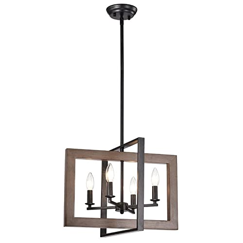 Chandelier en bois authentique et métal durable pour une suspension élégante