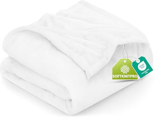 Image of Utopia Bedding Fleece Blanket Queen Size White (90x90 Inches) Ultra Soft Warm Lightweight Microfiber Breathable Anti-Static Cozy Bed Blanket, All-Season Home Decor Gift for Women and Men