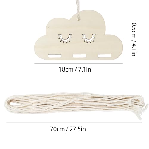 Dewocke Hair Accessories Storage, Cloud Shaped Wall Hanging Decor, Hair Bow and Headband Holder - Image 4