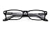 Clear Lens Glasses Black Frame Spring Hinged Rectangular Glasses Frame Men Women with Pouch