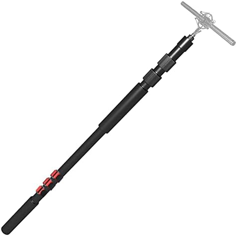 Portable Handheld Boom Pole for Shotgun Mic, 3-Section Extendable Microphone Arm for Filming with 3/8" and 5/8" Threads, 3ft to 8.3ft Adjustable Length