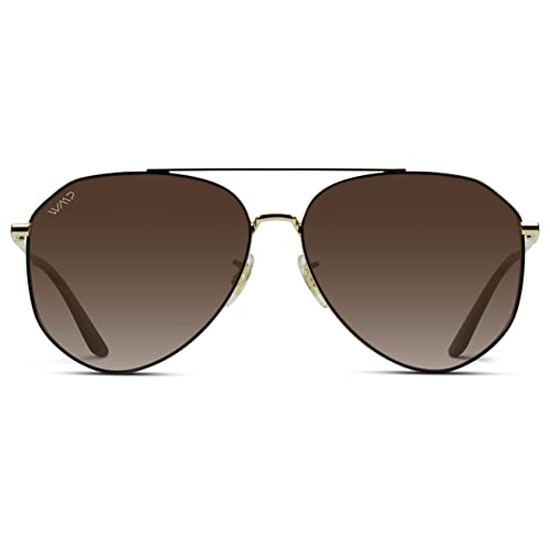 Image of WearMe Pro Polarized Aviator Sunglasses for Women and Men | UV Protection | Reflective Lens | Pink, Blue, Black Aviators