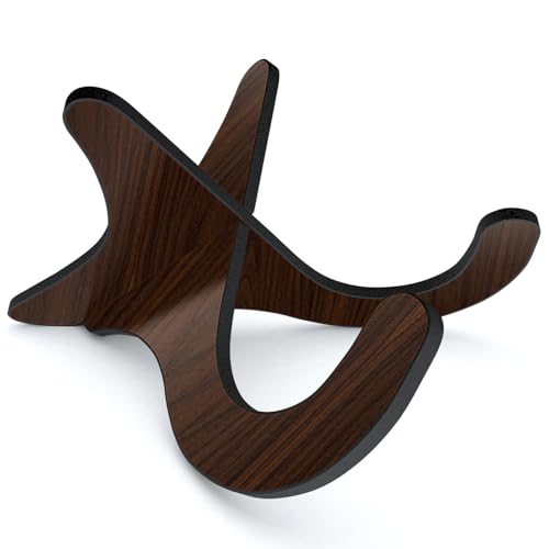 ASZUNE Wooden Ukulele Stand Violin Mandolin Folding Portable Stand (Black walnut, 1-Pairs)