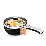 DEZIN Hot Pot Electric Upgraded, Non-Stick Sauté Pan, Rapid Noodles Electric Pot, 1.5L Mini Portable Hot Pot for Steak, Egg, Fried Rice, Ramen, Oatmeal, Soup with Power Adjustment