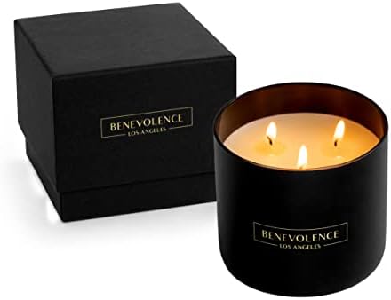 Premium 3 Wick Candle | Bergamot & Jasmine Large Candle | 14.5 oz Scented Candles for Home Scented | Natural Soy Candles Gifts for Women | 50 Hour Burn Aromatherapy Candle |Summer Candles