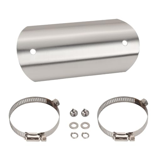 Protector térmico de escape delantero para moto con abrazaderas de acero inoxidable