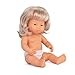 Miniland Baby Doll Caucasian Blonde Girl with Down Syndrome 15' POLYBAGGED