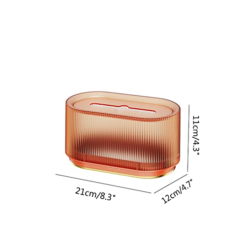 Tissue Box Cover Striped Tissue Box Cover, Rectangular Decorative Plastic Tissue Box Rack Modern Tissue Box Toilet, Dresser, Bedside Table, Desk, Car 8.3X4.7X4.3 Inches Tissue Holder Case (Color : Br #TOP1