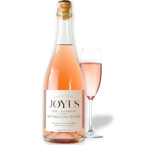 Joyus Non-Alcoholic Sparkling Rose´ Wine, Award Winning Best In Class Dealcoholized Wine, Complex & Dry, Low Sugar & Low Calorie, 750 ml (1 Bottle)