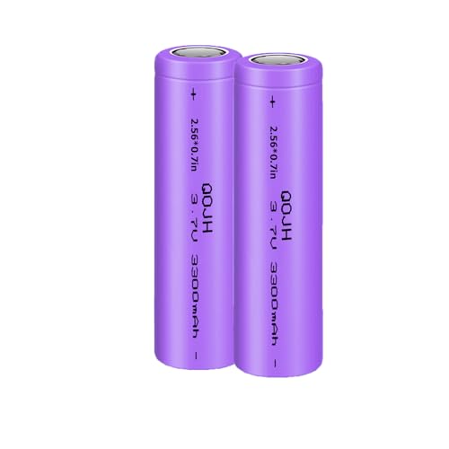 QOJH 2 Pack Ni-MH Battery 18650 Replacement Battery 1800mAh High Capacity Button Top for Flashlight Headlamp and RC Car etc