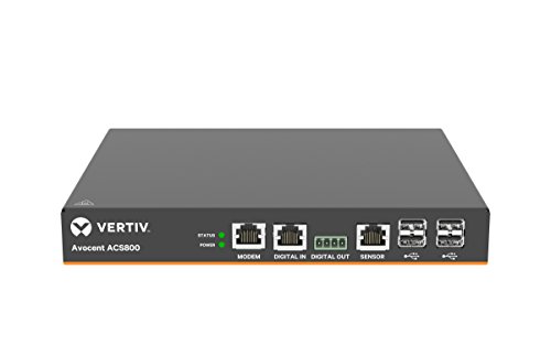 Image of Vertiv Avocent ACS 800 Serial Console with Analog Modem, 4-Port, External AC /DC Power Brick - Global Data Center PDU Cord (ACS804MEAC-400)