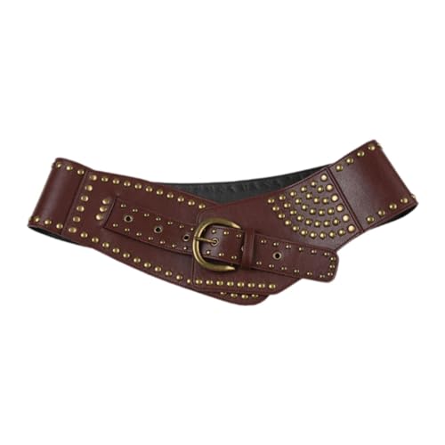 Women Wide Belt Vintage Design Chunky for Ladies Casual Waistband Studded Belt